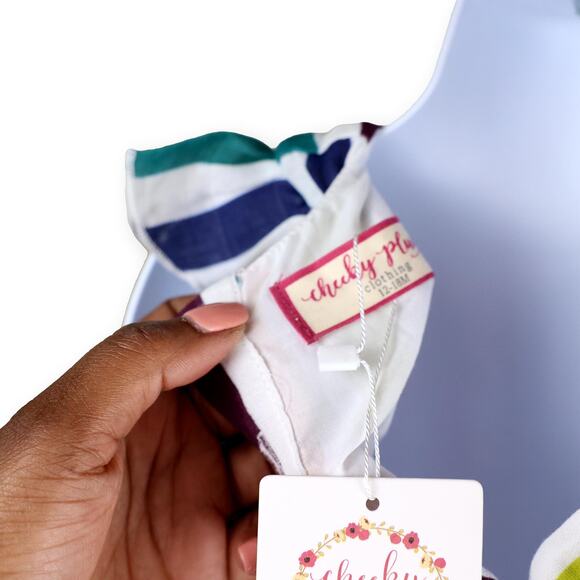 Cheeky Plum Baby Girls Summer Striped Woven Dress 12-18 mos NWT - Picture 5 of 6